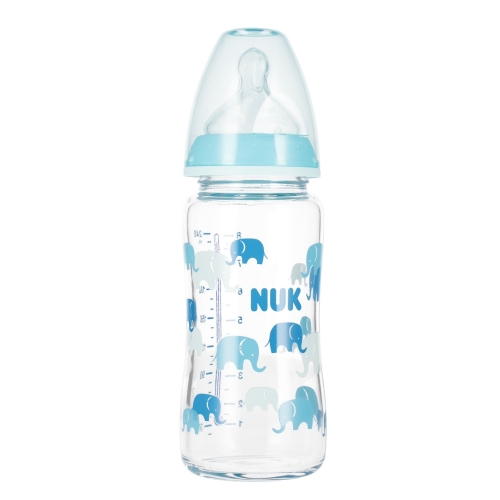 NUK butelka szklana duza niebieska 4008600382362