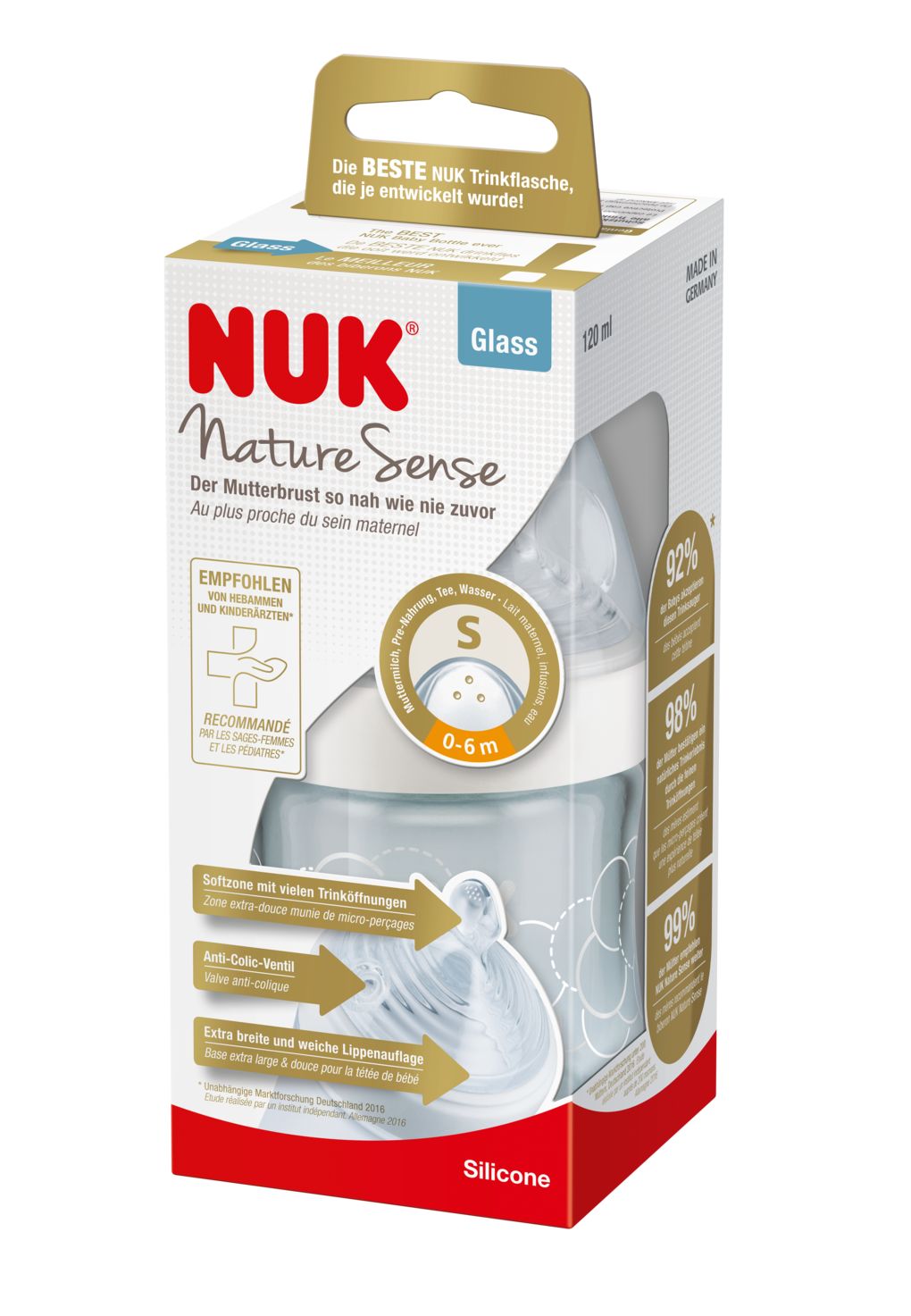 Nuk butelka szklana Nature Sense 120ml
