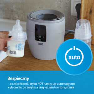 Utrzymuje automatycznie temperaturę