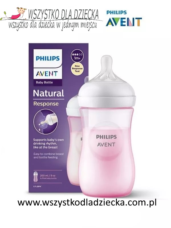 Philips Avent Responsywna butelka Natural rozowa 260ml SCY903 11