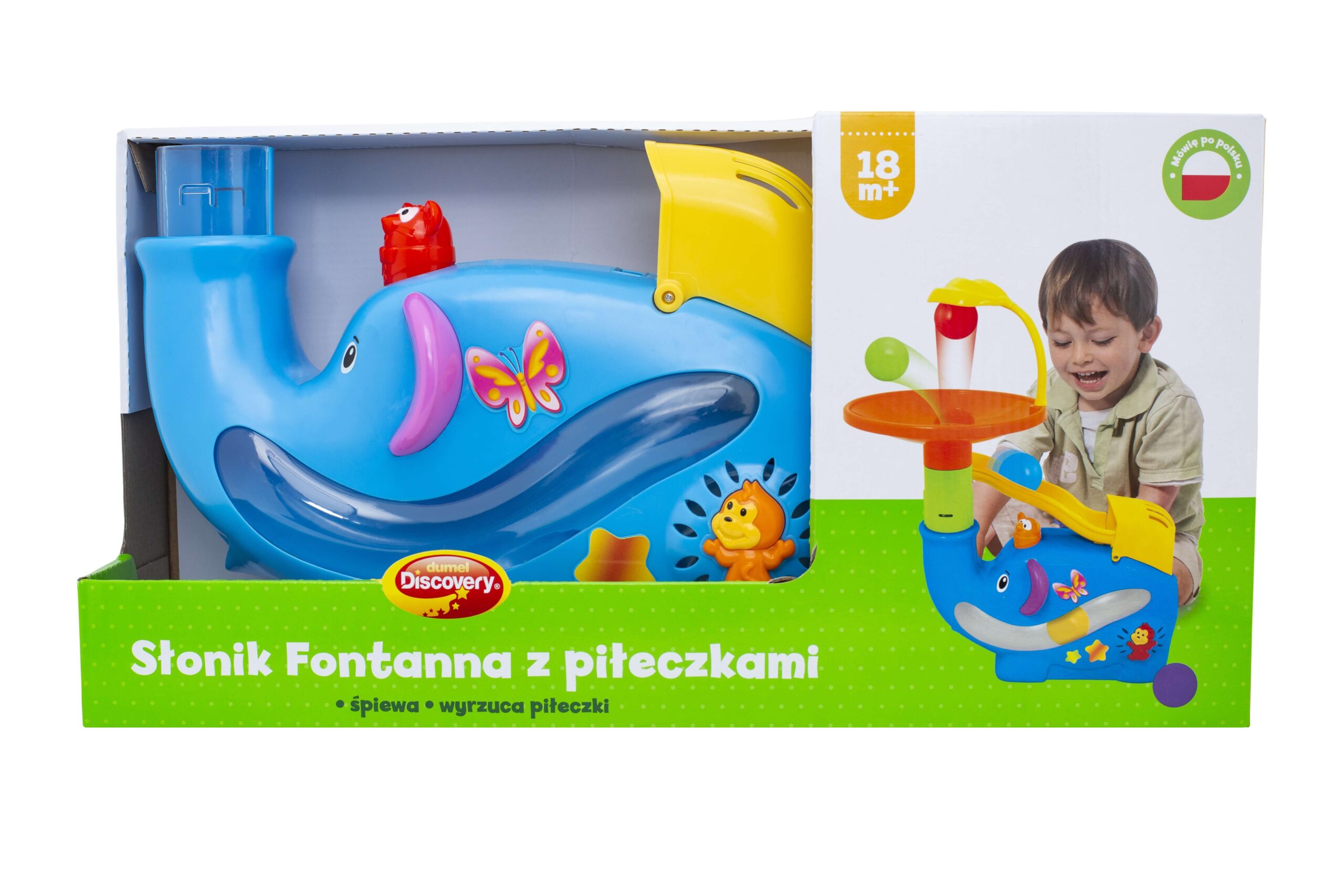 Dumel slonik fontanna z pileczkami