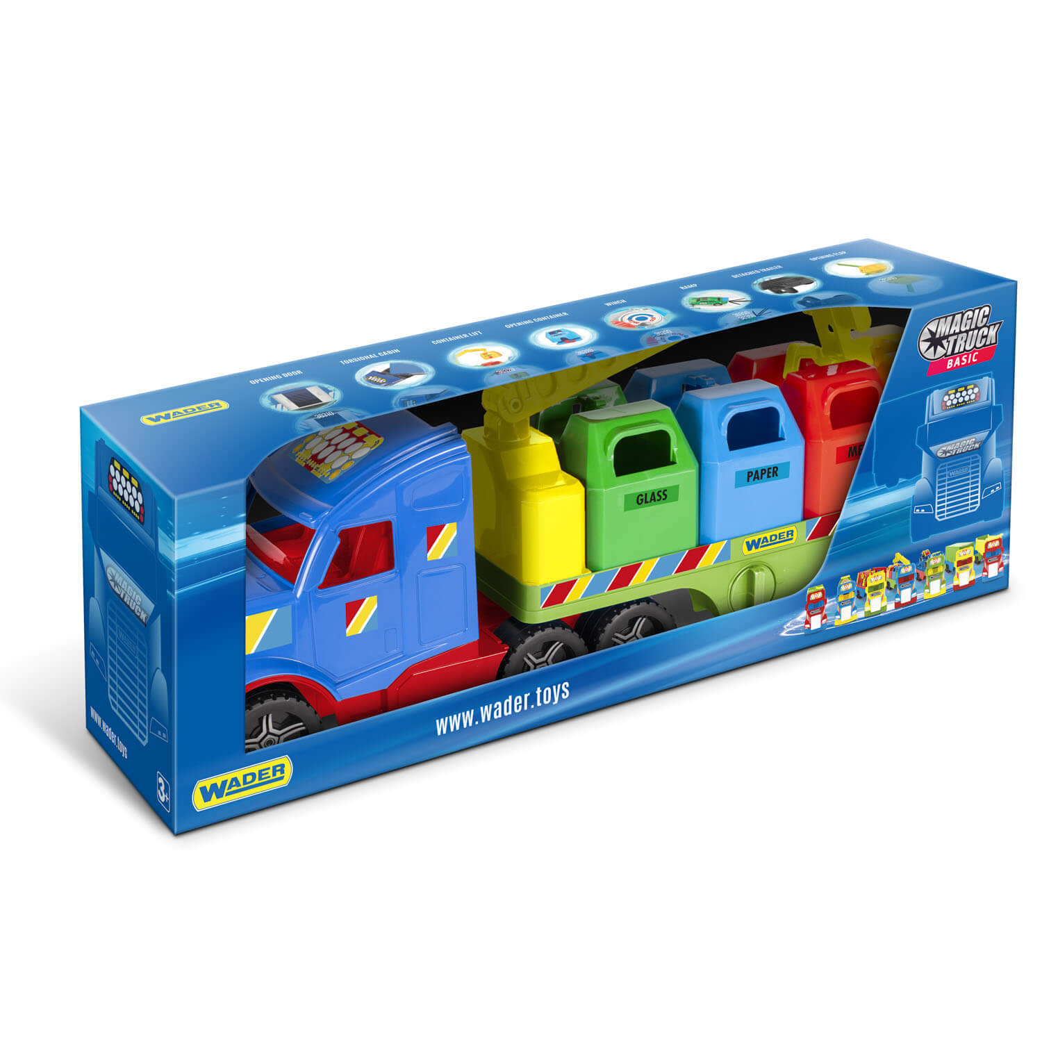 śmieciarka Wader Magic Truck kontenery otwierane pojemniki