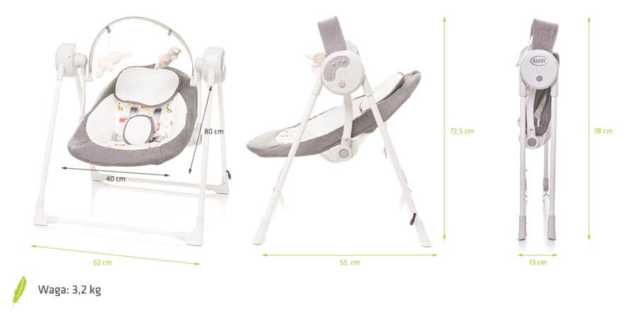 4Baby Swing hustawka-bujak dla dzieci Wymiary