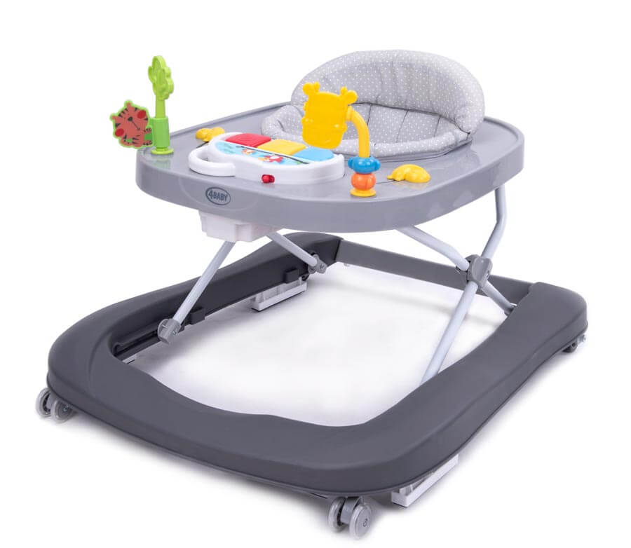 4Baby Walk'n push chodzik pchacz 2w1 kolor darkgrey grafitowy