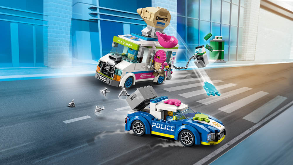 LEGO® City 60314 Policyjny poscig za furgonetka z lodami dla dzieci