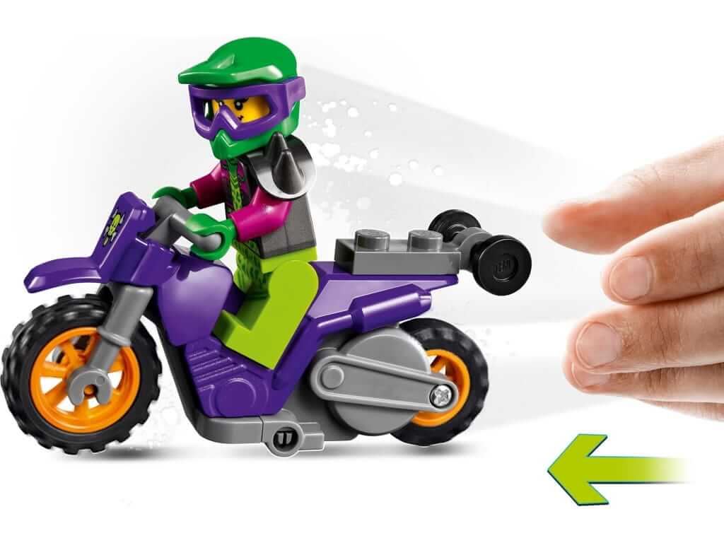 Zestaw LEGO® City 60296 Wheelie na motocyklu kaskaderskim dla dzieci Zestaw LEGO® City 60296 Wheelie na motocyklu kaskaderskim dla dzieci