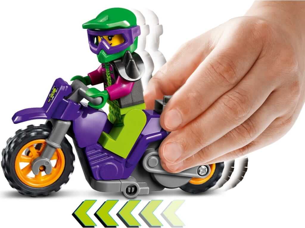 Zestaw LEGO® City 60296 Wheelie na motocyklu kaskaderskim