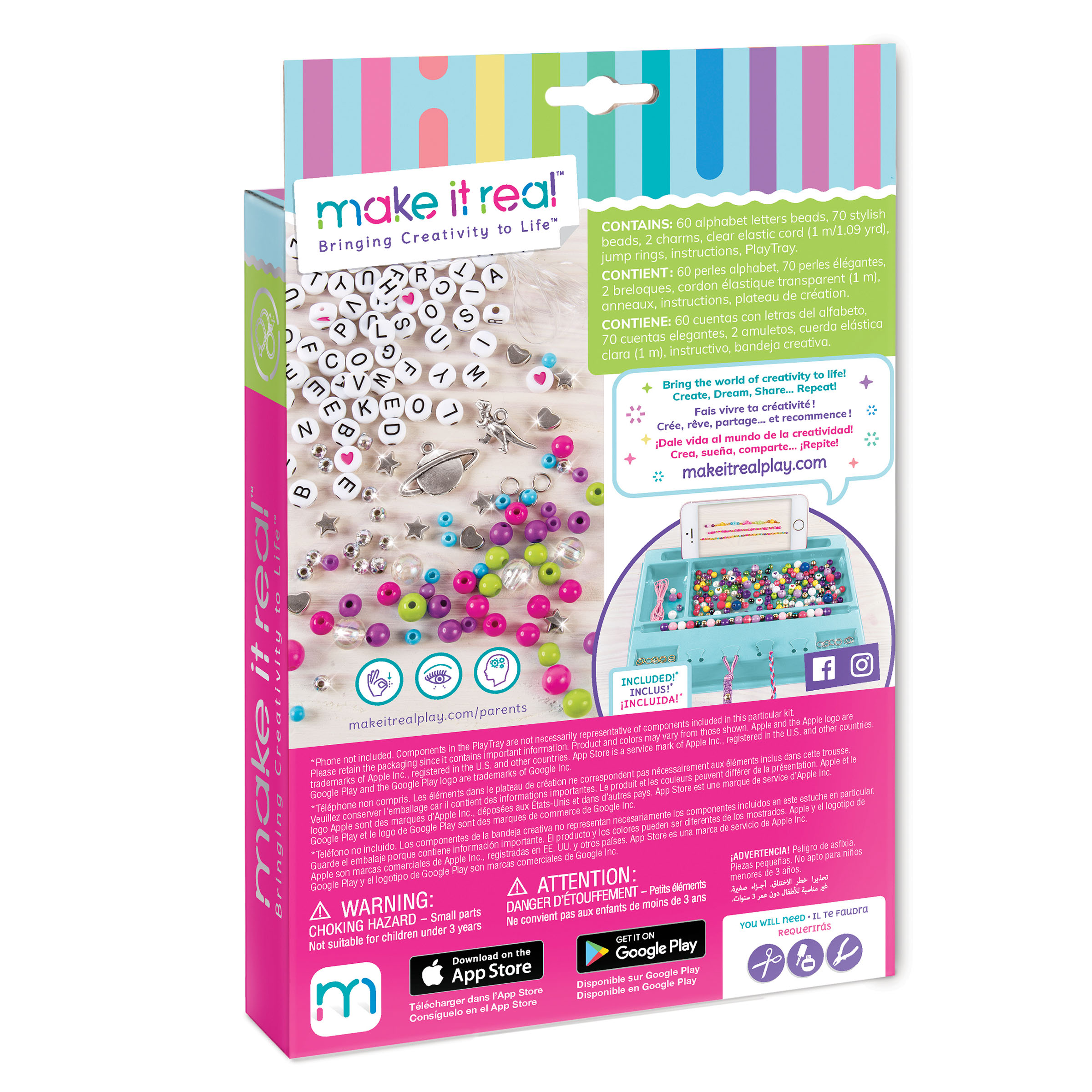 MAKE IT REAL Zestaw do bransoletek Literki alfabetu
