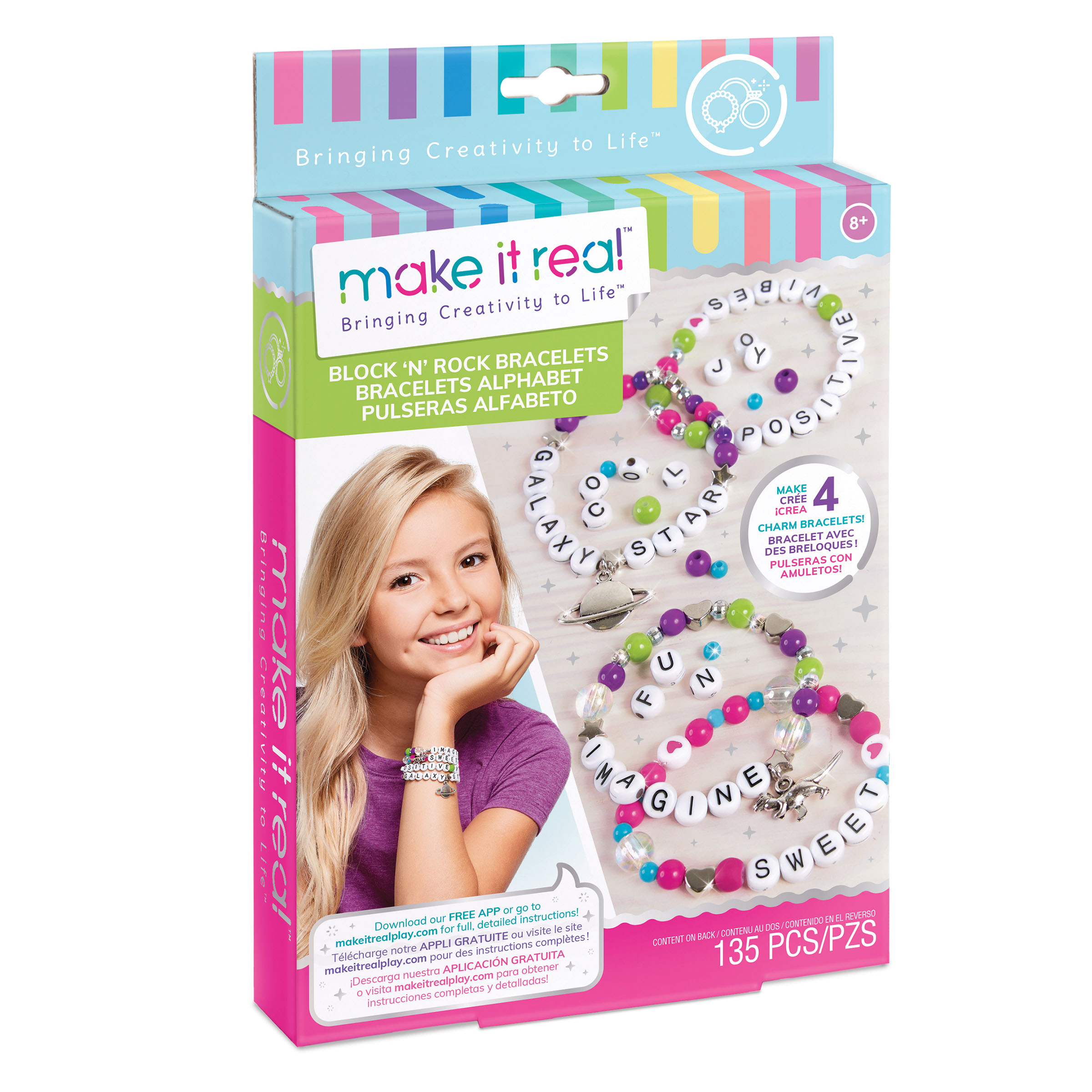 MAKE IT REAL Zestaw do tworzenia bransoletek Literki alfabetu