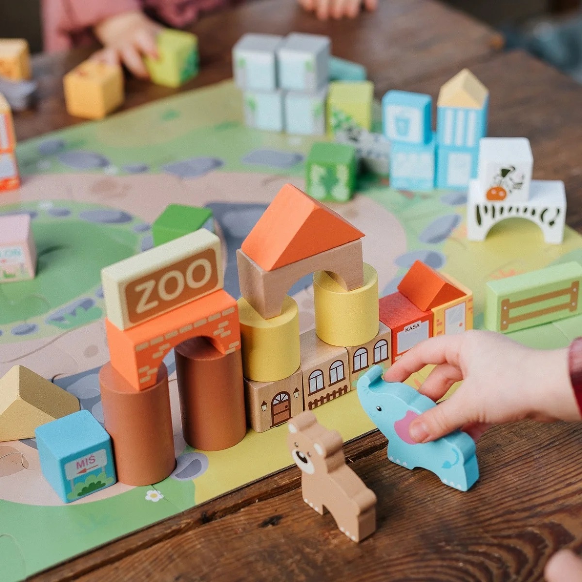 trefl klocki drewniane ZOO