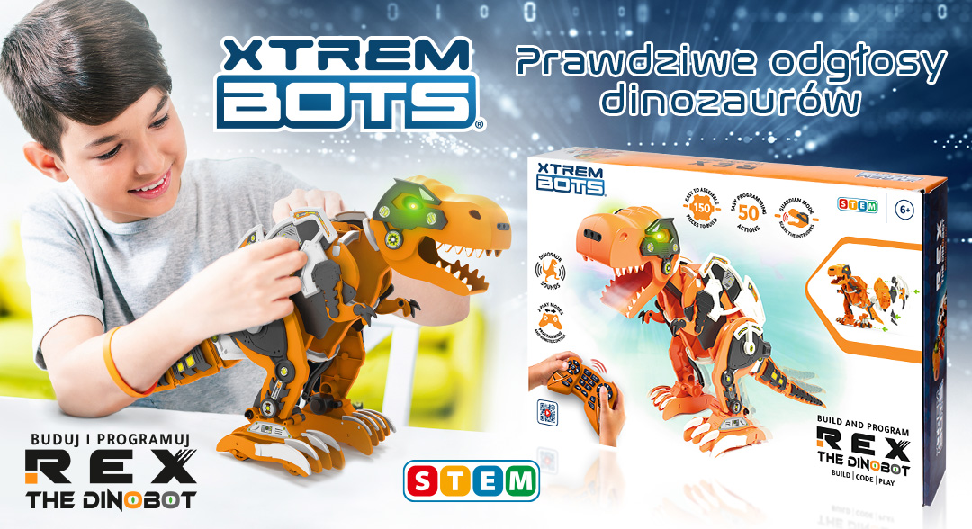 xbots buduj i programuj REX Dinobot