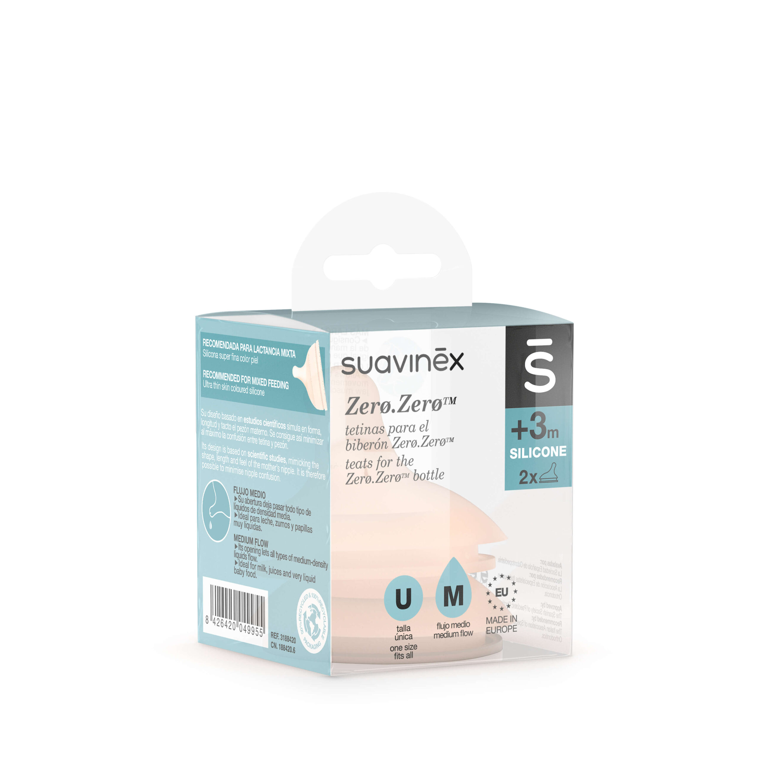 Suavinex smoczki o ŚREDNIM PRZEPŁYWIE do butelek ZERO