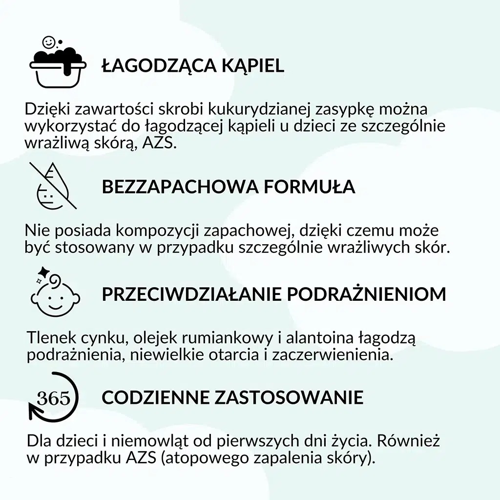 naturalna zasypka dla niemowląt