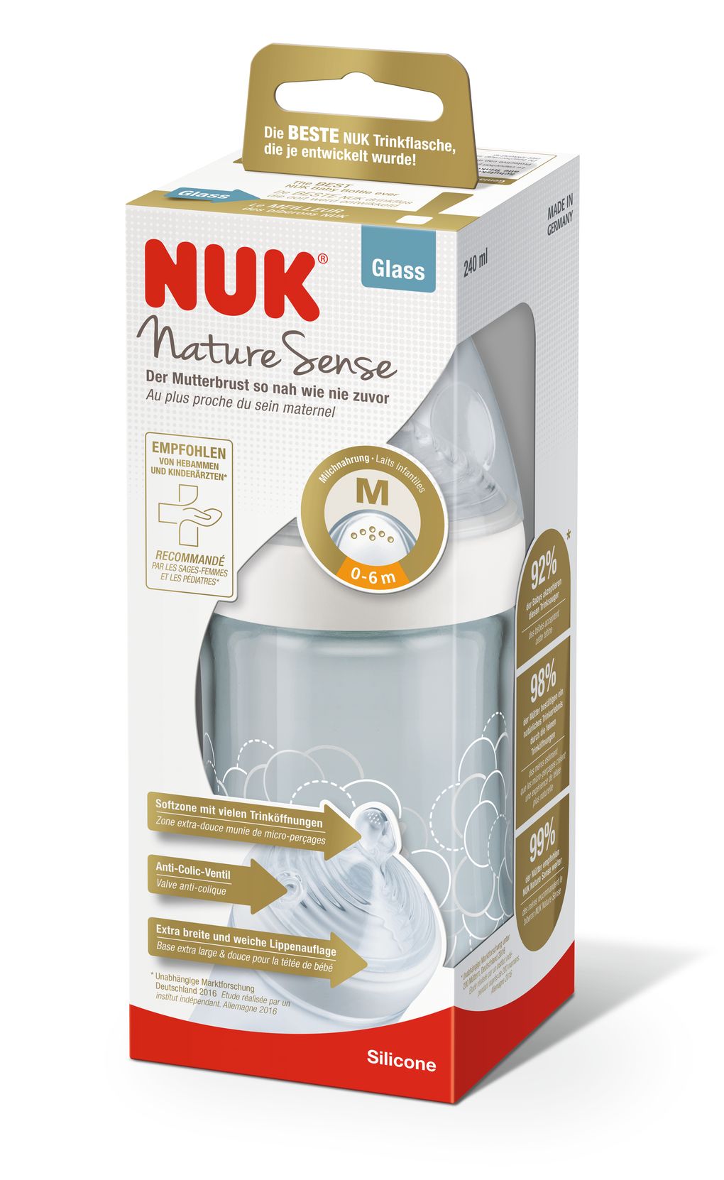 Nuk butelka szklana Nature Sense 240ml