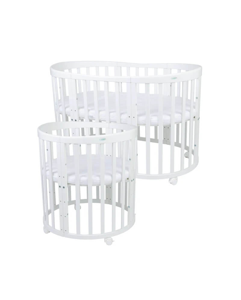 Waldin owalne lozeczko 7w1 z materacem biale Waldin owalne lozeczko 7w1 z materacem biale