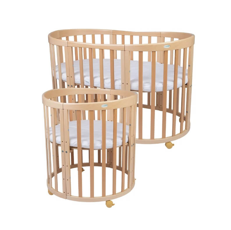 Waldin owalne lozeczko 7w1 z materacem naturalne Waldin owalne lozeczko 7w1 z materacem naturalne