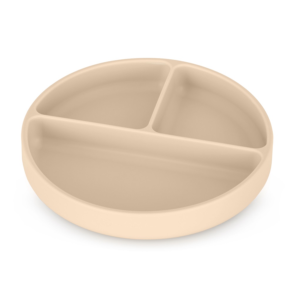 Silikonowy talerzyk z przegródkami okrągły Take&Match Desert Sand