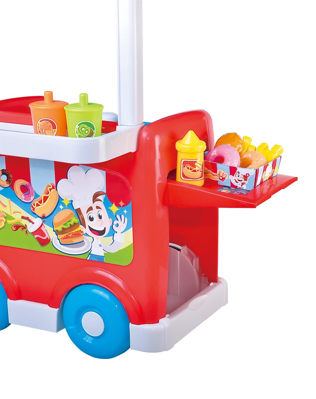 Wózek z hamburgerami rozłożony