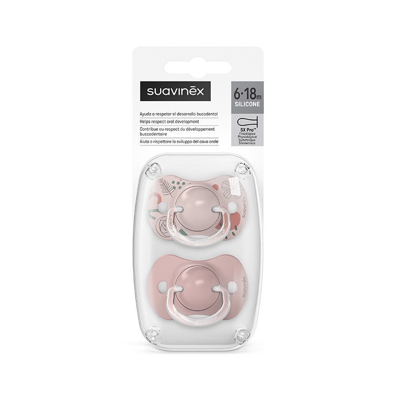 Suavinex smoczek fizjologiczny sx pro 6 18m walk in the park rozowy 2