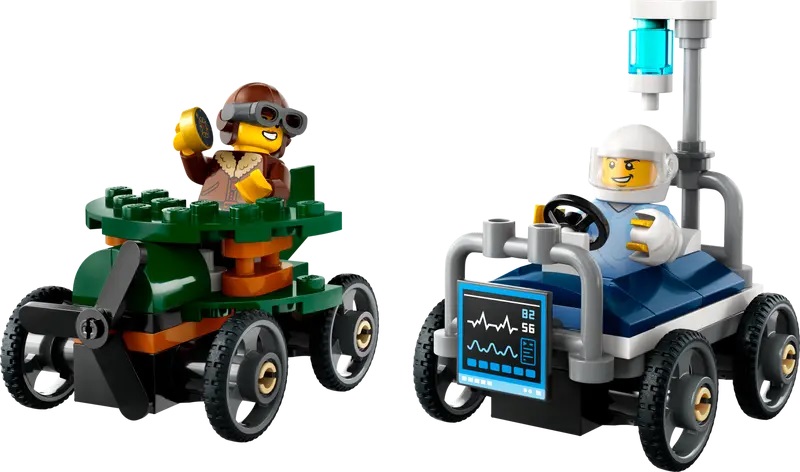 LEGO 60459 Zestaw wyscigowek samolot kontra lozko szpitalne