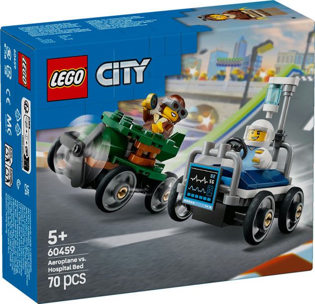 LEGO City 60459 Zestaw wyscigowek samolot kontra lozko szpitalne