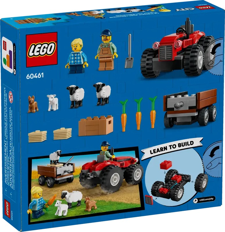 LEGO City 60461 Czerwony traktor z przyczepa i owca tyl