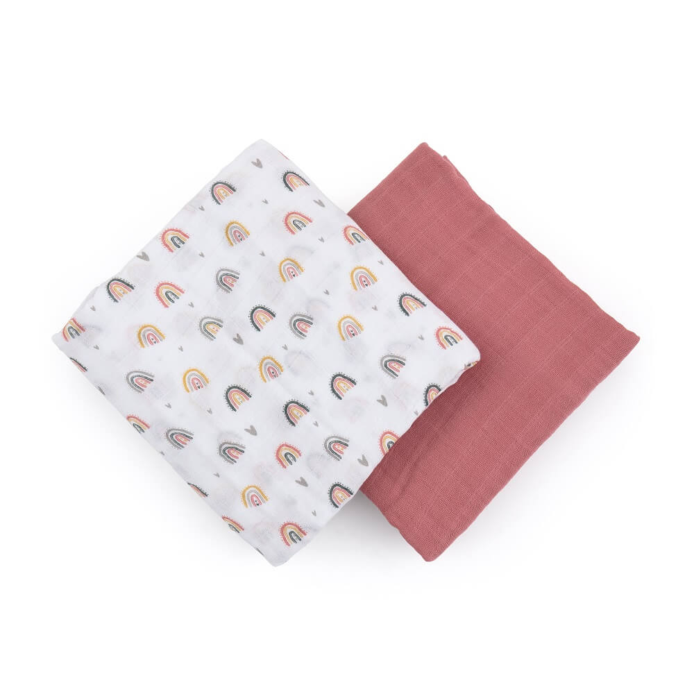 Otulacze z muślinu Misty Rose Rainbow
