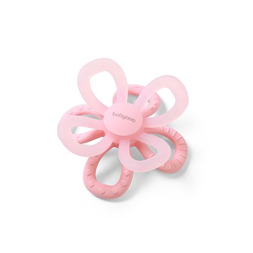 Gryzak silikonowy FLOWER rozowy
