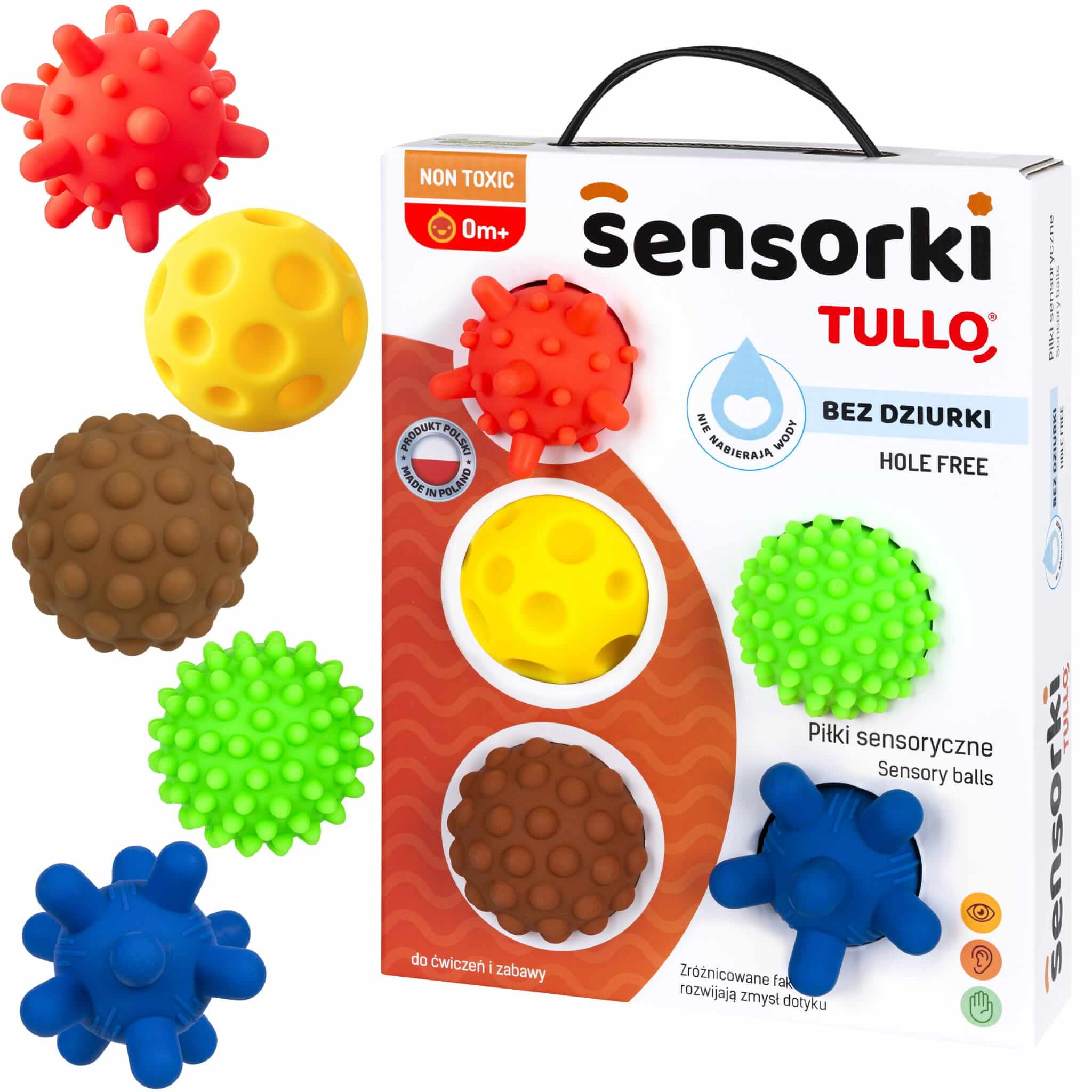 Sensorki piłki sensoryczne bez dziurki 5szt