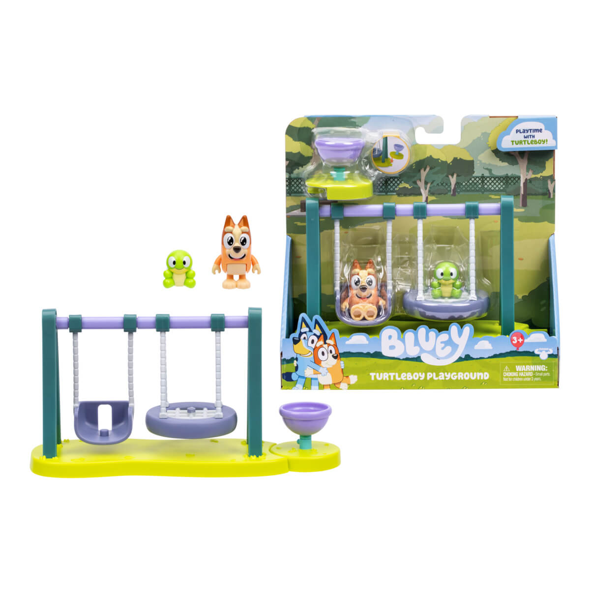 Bluey Mini Żółw i Huśtawka – figurka Bingo żółw i elementy placu zabaw