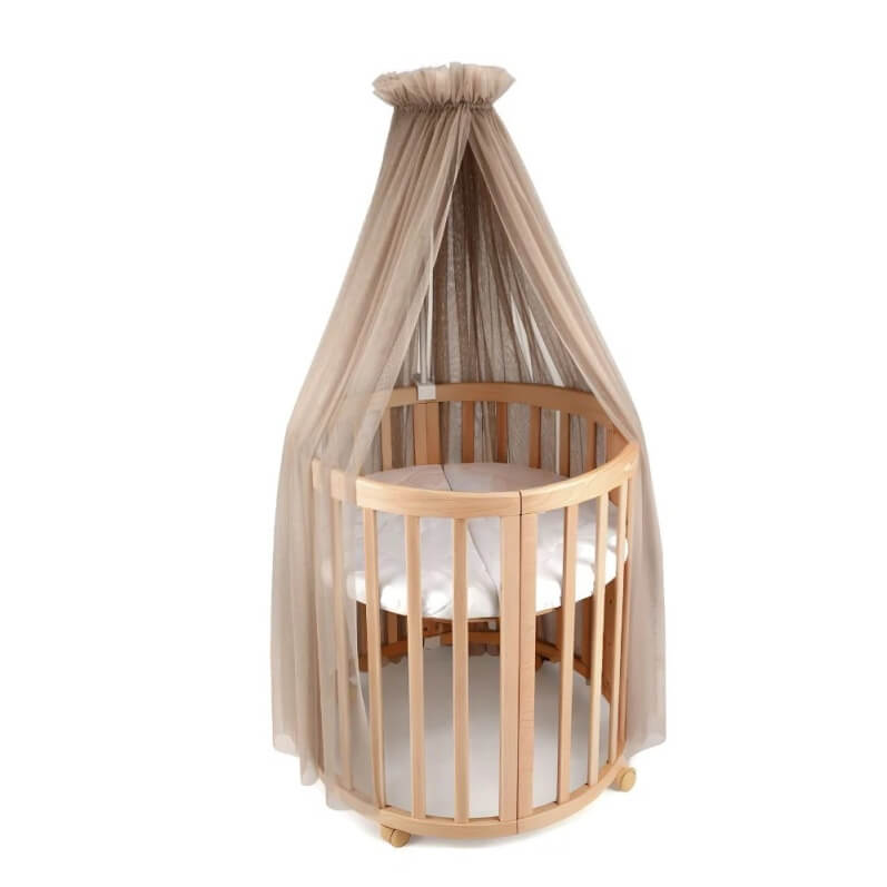 Waldin tiulowy baldachim do lozeczka taupe