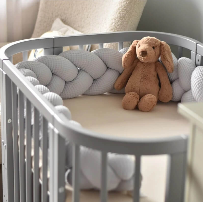 warkocz ochraniacz do lozeczka 210 cm wafelek w lozeczku szary warkocz ochraniacz do lozeczka 210 cm wafelek w lozeczku szary