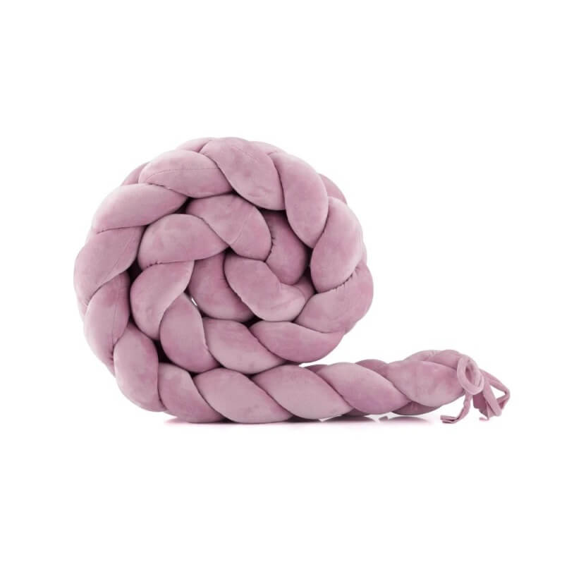 welurowy warkocz ochraniacz do lozeczka 210 cm brudny roz welurowy warkocz ochraniacz do lozeczka 210 cm brudny roz