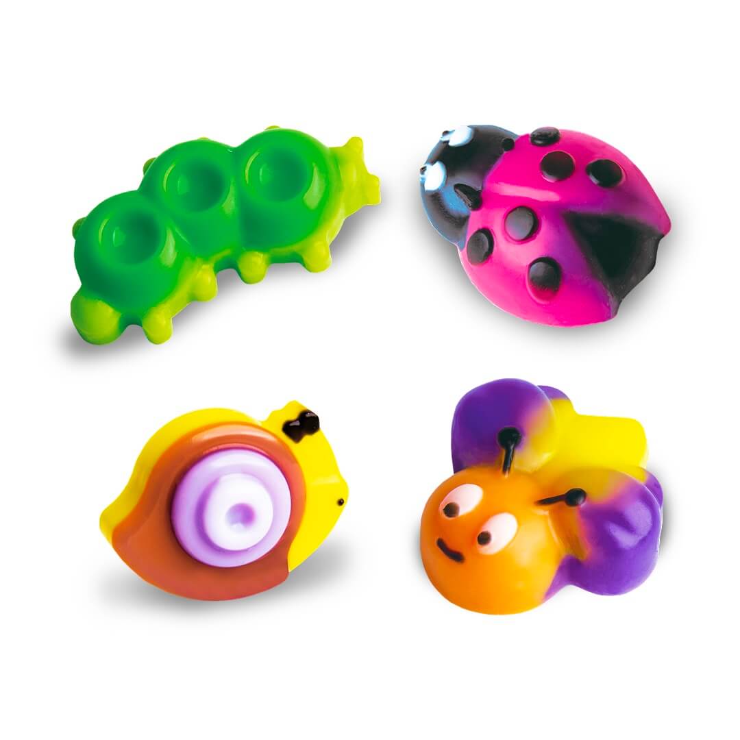 Gotowe squishy owady wykonane z zestawu Dumel Discovery Squishy Owady