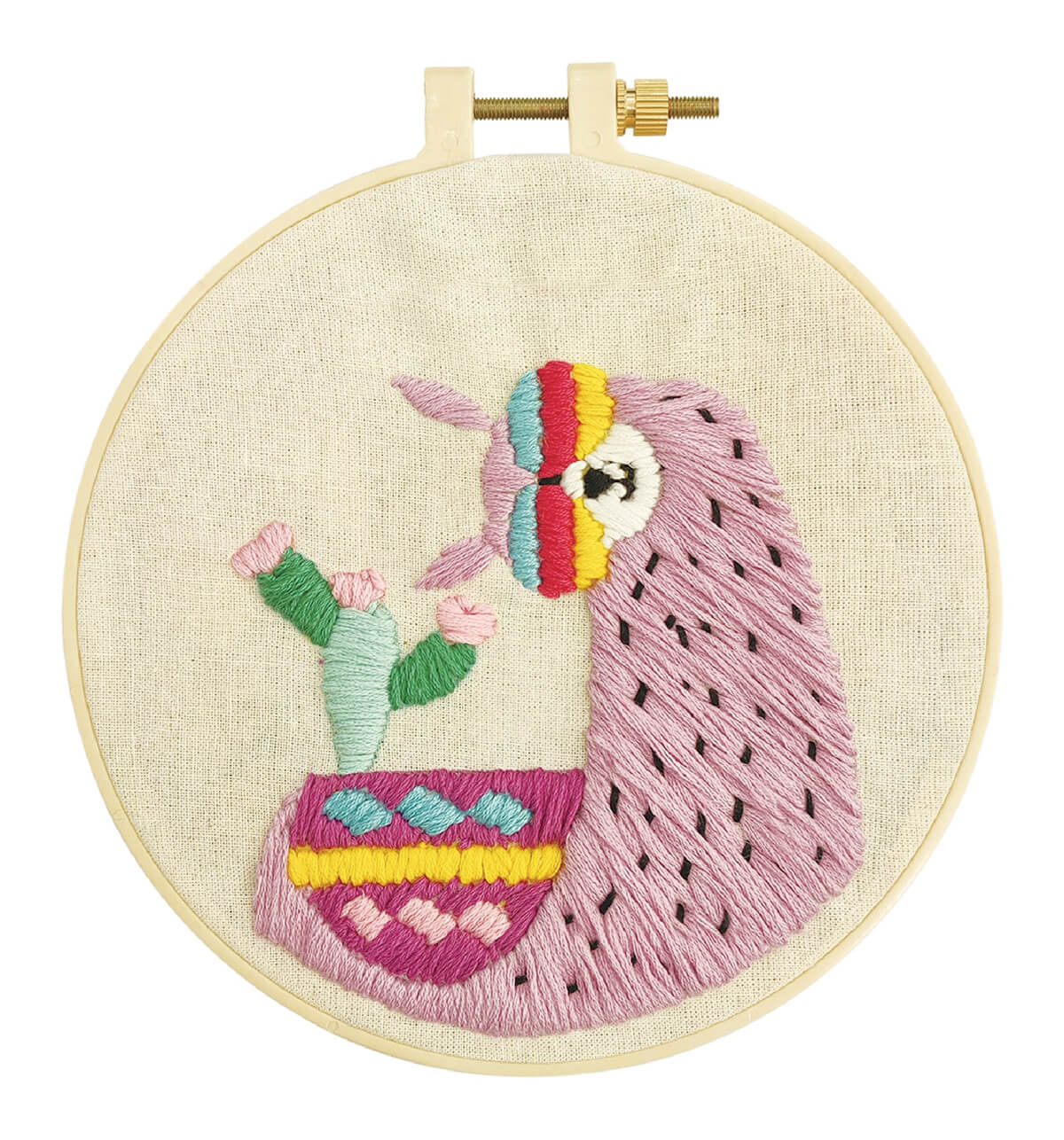 Gotowy haft z motywem Lamy w tamborku WOW BOX