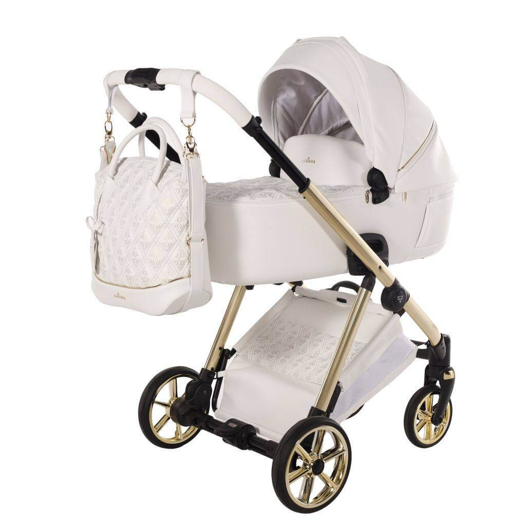 Junama Ellegante Art Deco biała gondola – luksusowy wózek dla niemowląt