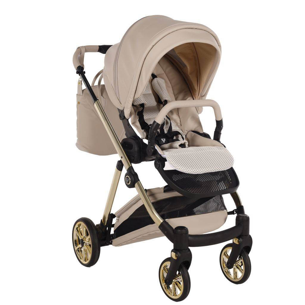 Junama Ellegante Art Deco spacerówka beżowa – stylowy wózek dziecięcy 2w1