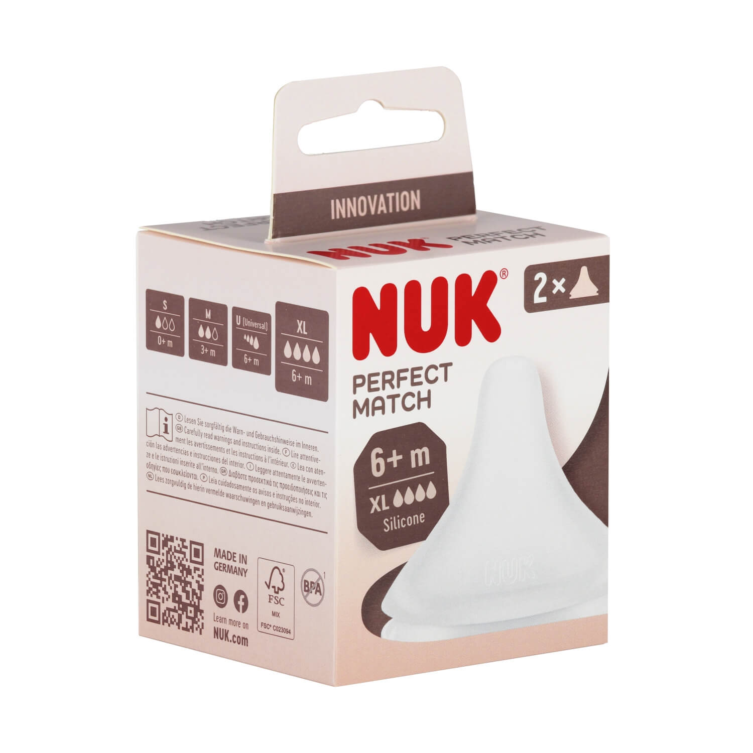 NUK Perfect Match XL +6m – smoczki w opakowaniu (2 szt )