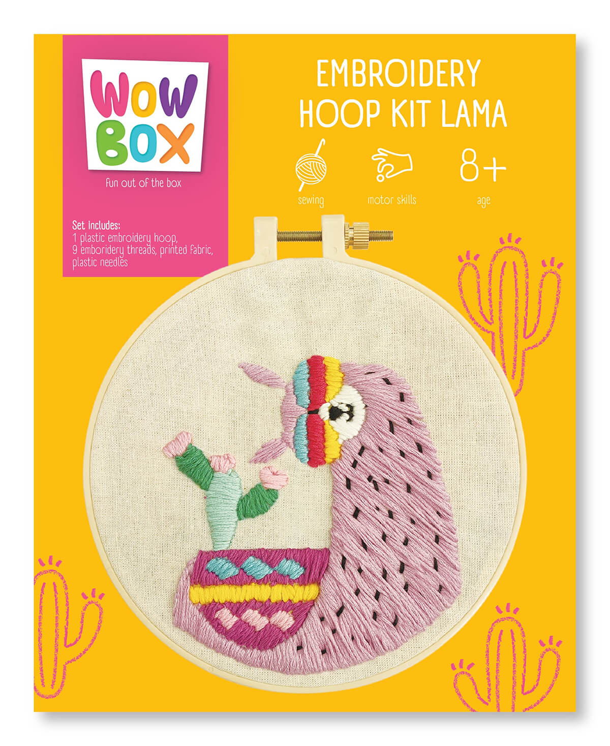 Opakowanie zestawu WOW BOX do haftowania z motywem Lamy