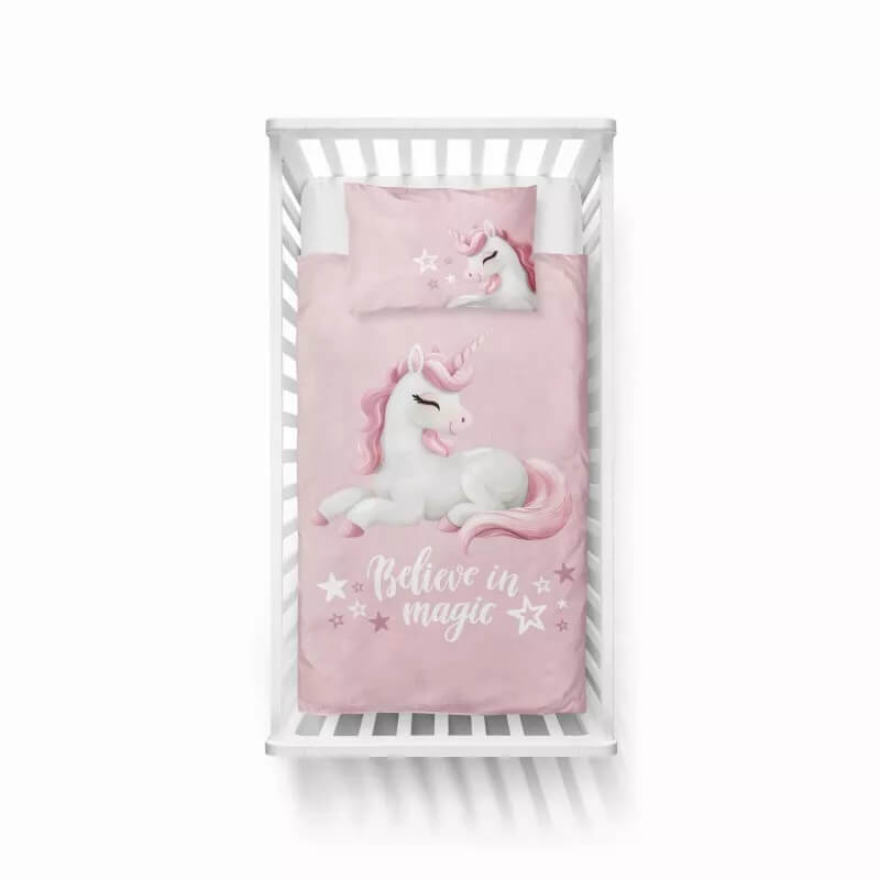 Posciel bawelniana dziecieca jednorozec 100x135 wzor 5517B