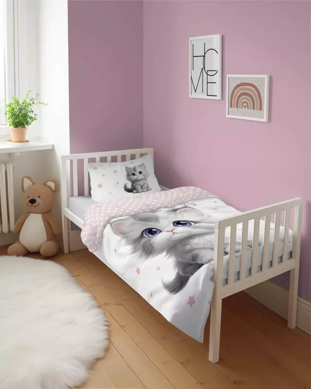 Posciel niemowleca bawelniana kotek 90x120 wzor 5518B