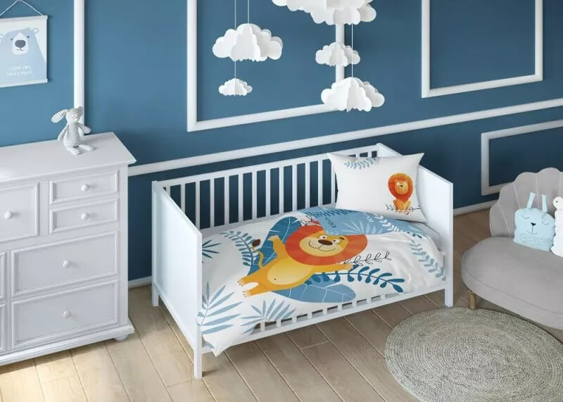 Posciel niemowleca bawelniana lew zyrafa 90x120 wzor 4491A