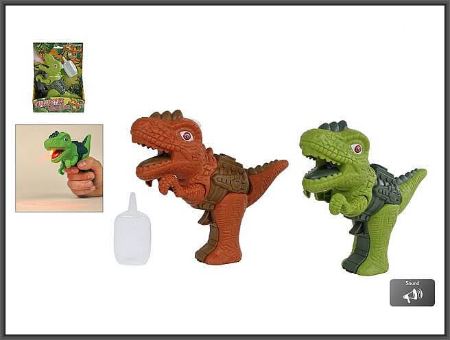 dinozaur ziejący parą światło dźwięk