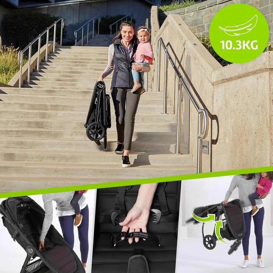 Baby Jogger City Mini GT2 po złożeniu – kompaktowe wymiary