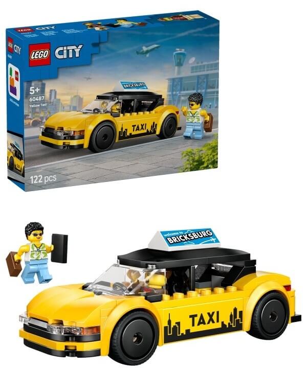LEGO City 60487 Żółta taksówka opakowanie i model