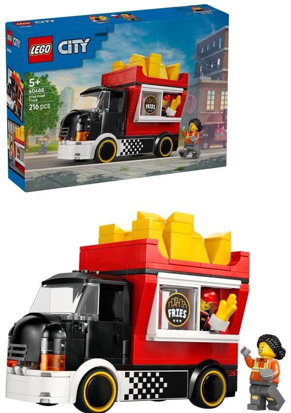 LEGO City 60488 Food truck z frytkami opakowanie i model