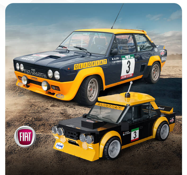 Przód modelu CaDA Fiat 131 Abarth – klasyczne auto WRC