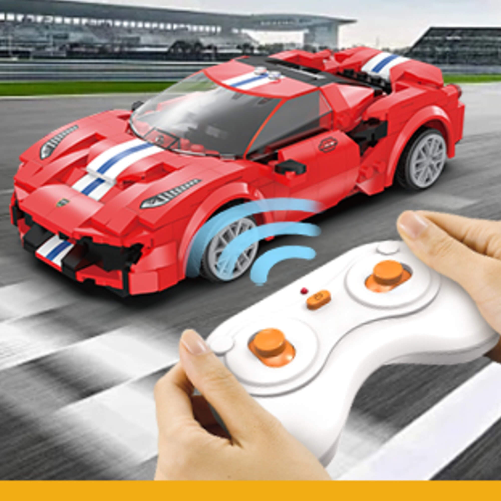 Zabawa autem CaDA 488 Race Car RC – sterowanie pilotem