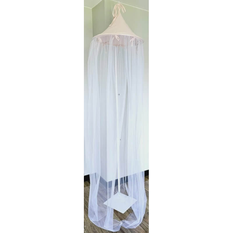 baldachim do łóżeczka muślin tiul beżowy