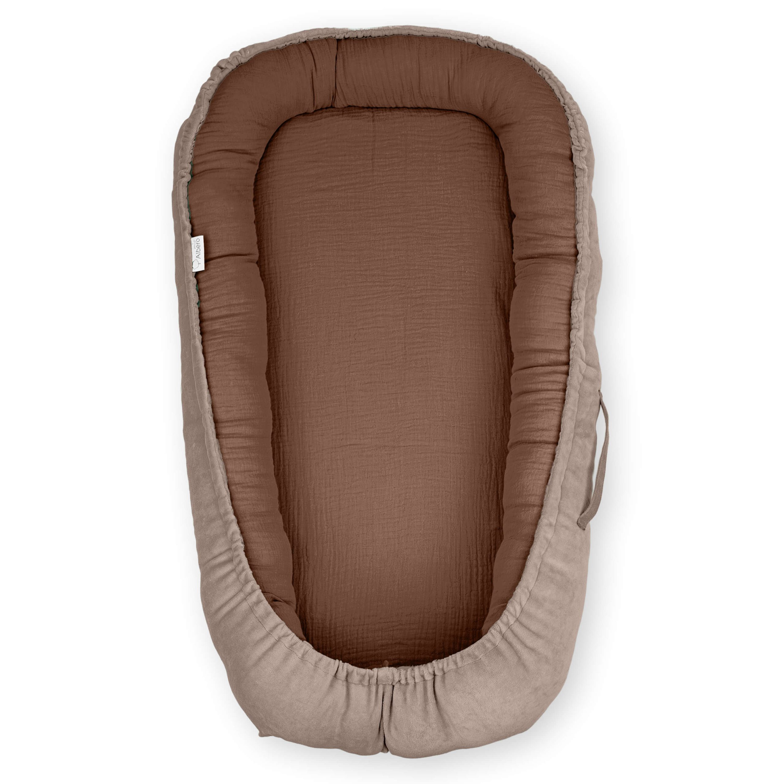 gniazdko niemowlęce brązowe kokon dla noworodka